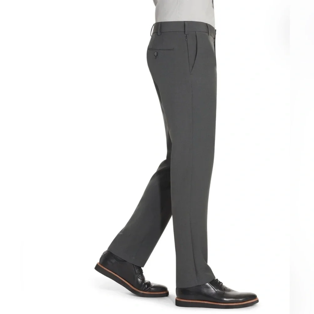 Van Heusen Flat Front Slim Fit Gray Pants